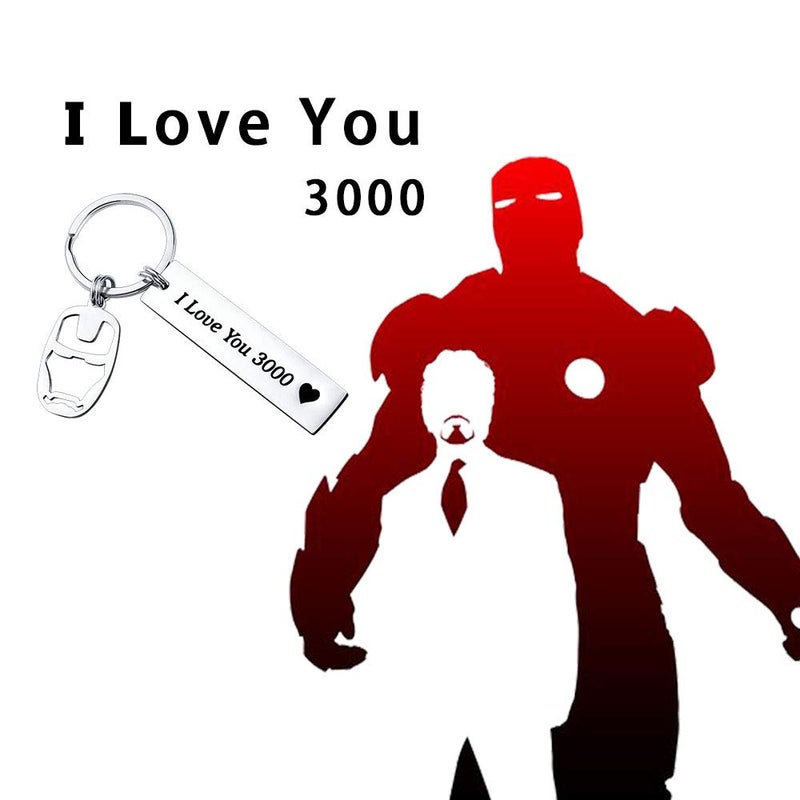SUNSH I Love You 3000 Cute Keychain Gifts for Boyfriend Husband Dad Father Mens Gifts Valentines Day Gift for Him Black Keyrings Gift Ideas Galentines Gifts - Image 4